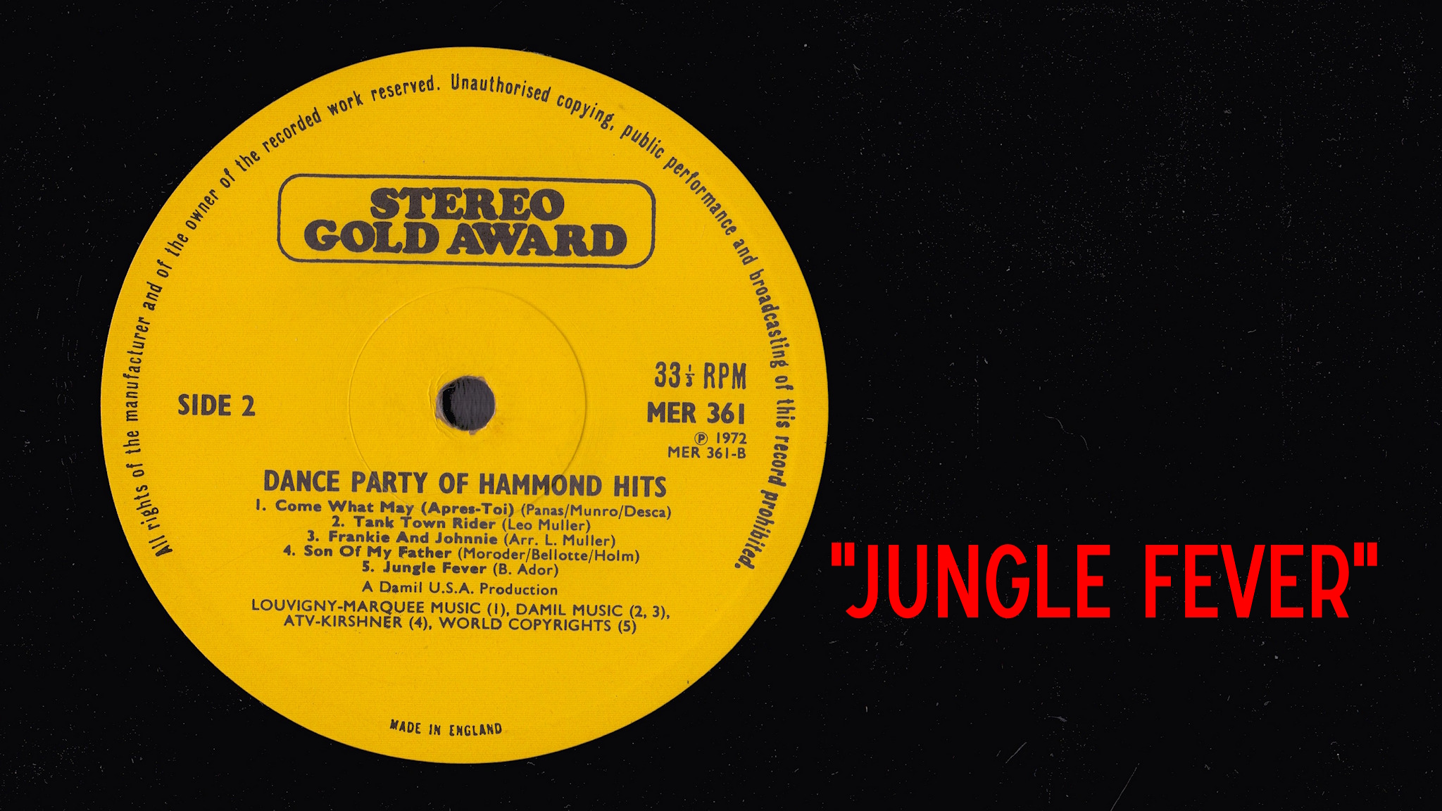 Big Jim "H" & his Men Of Rhythm | “Jungle Fever” | Stereo Gold Award