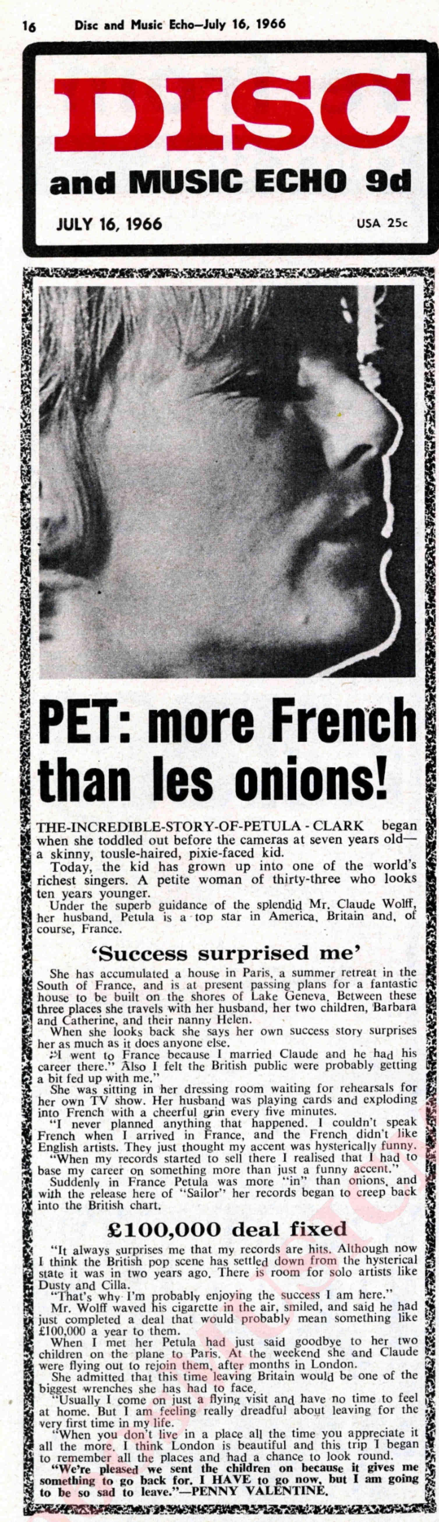 Petula Clark | I Couldn't Live Without Your Love | (Pye)